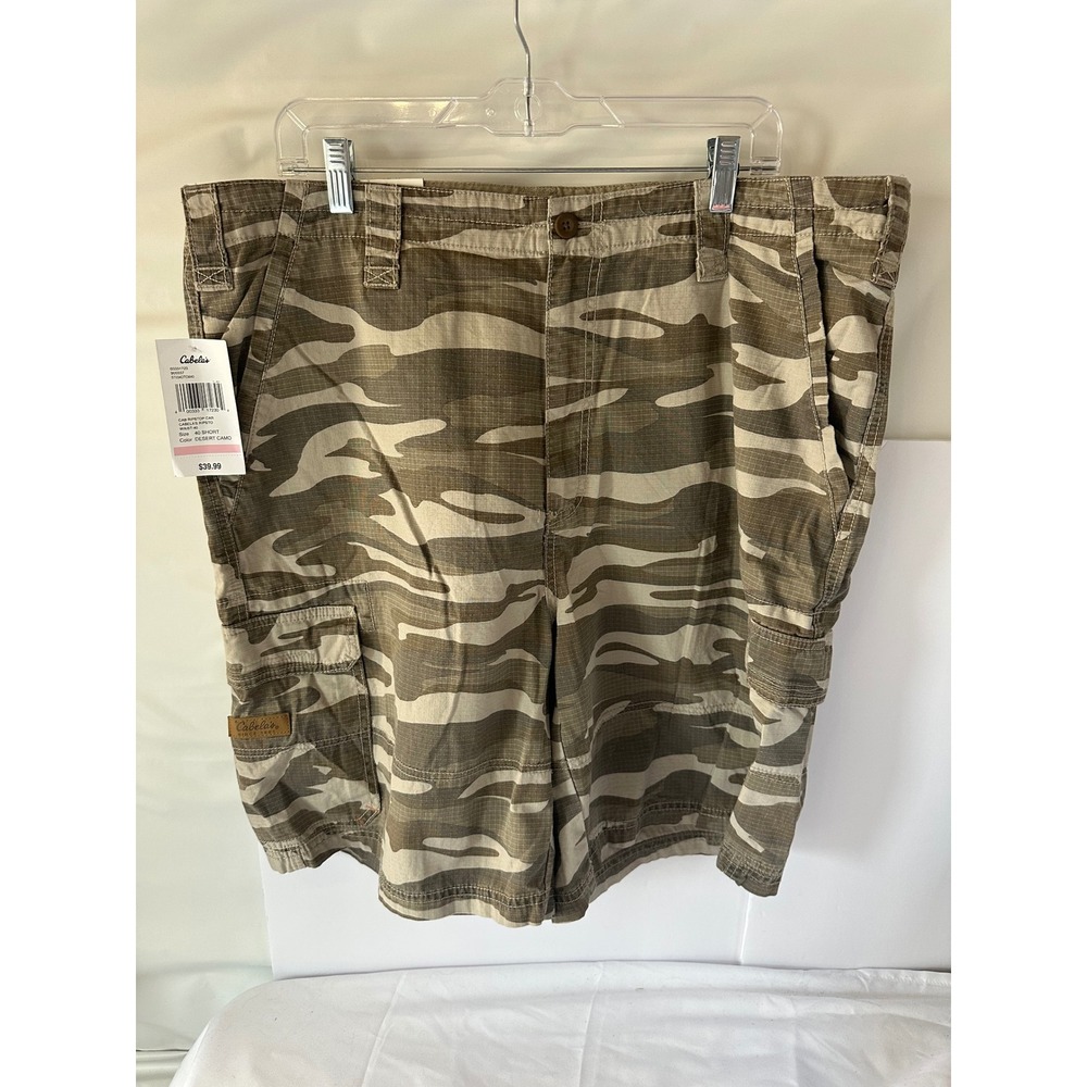 Cabela's Ripstop Cargo Shorts Mens‎ 40 Desert Camo Casual Outdoor NWT